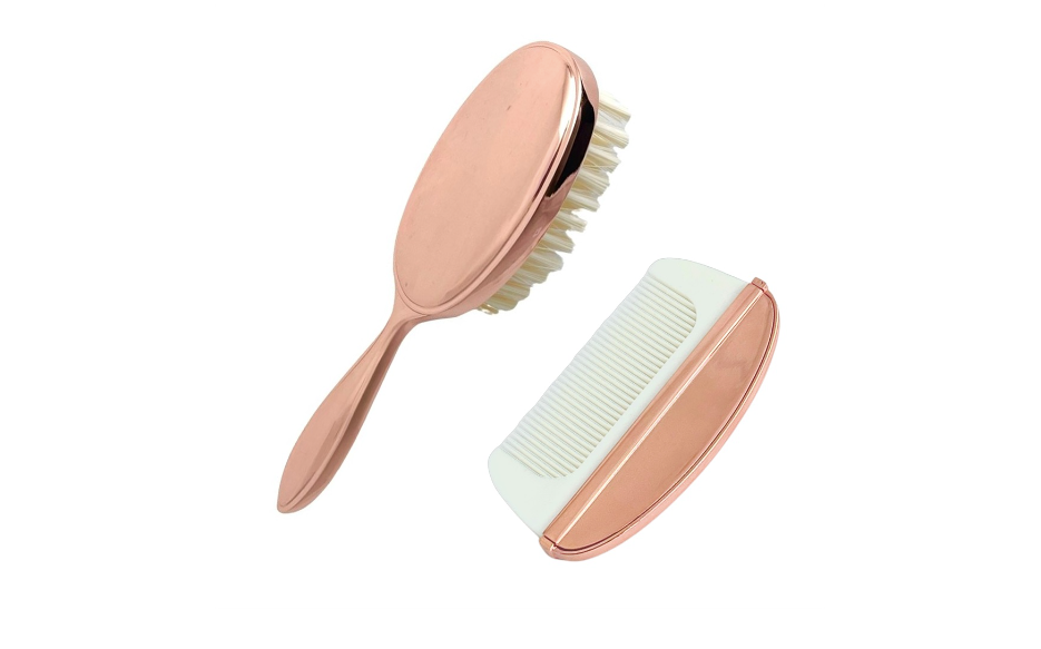 Christening- Rose Gold Brush and Comb