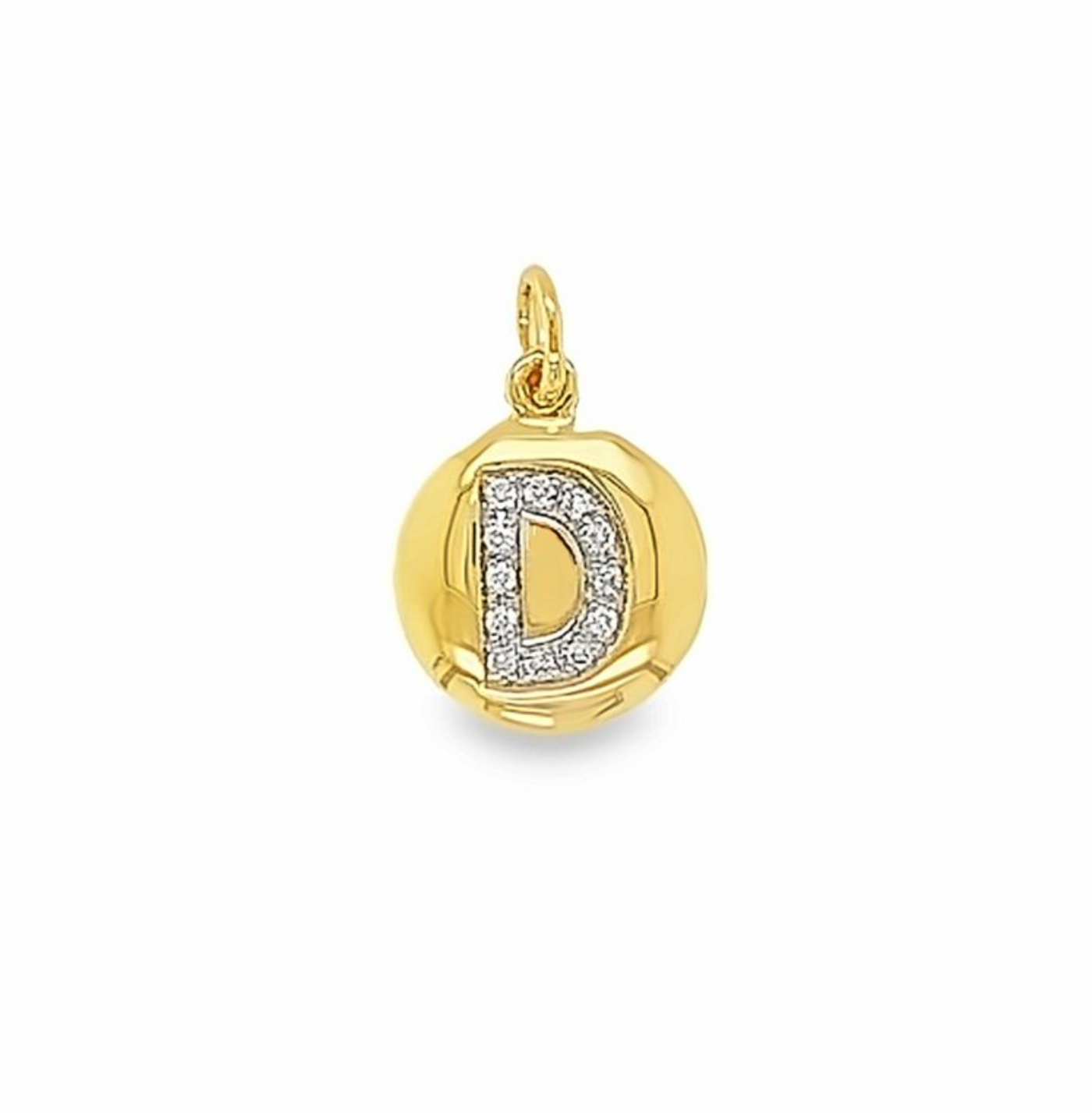 Initial Diamond Set Pendant 9kt Yellow Gold - D