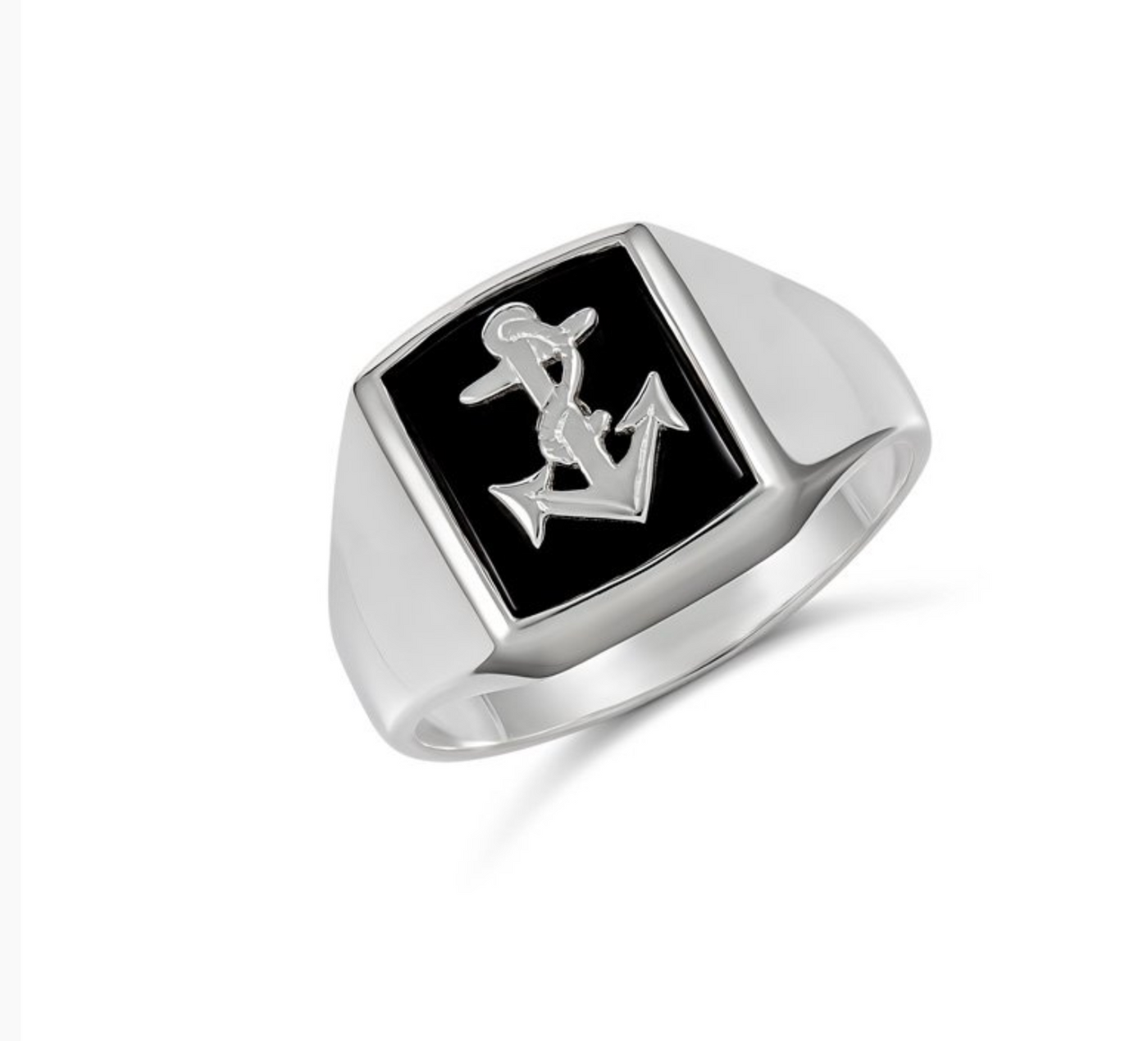 Barcelona Anchor Black Onyx Ring – 12x10mm Oblong