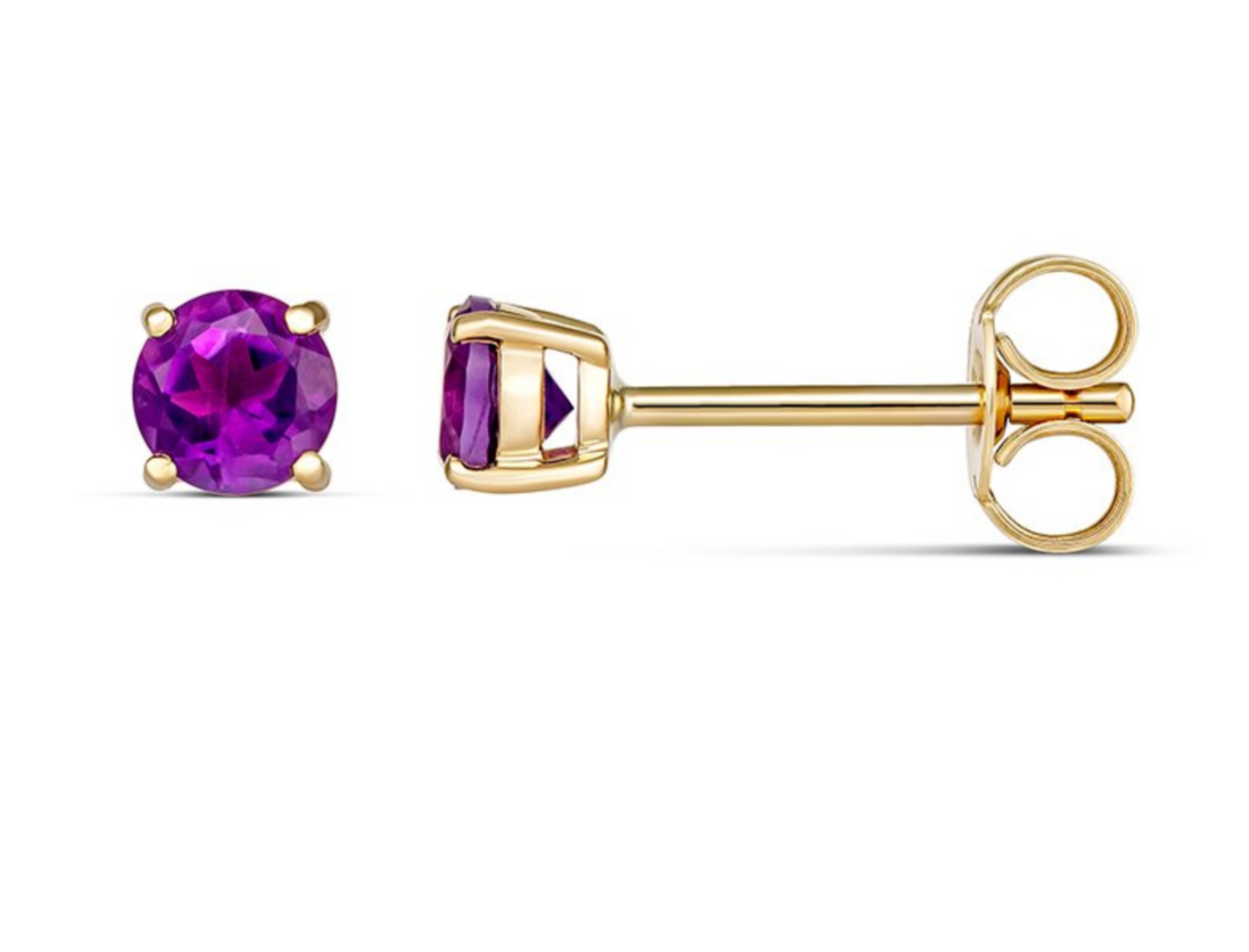 Alice Amethyst February Birthstone Earring – 9ct Yellow Gold