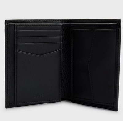 Grained-leather Wallet with Logo Lettering