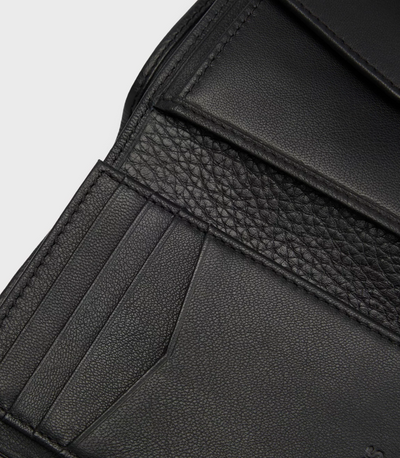 Grained-leather Wallet with Logo Lettering