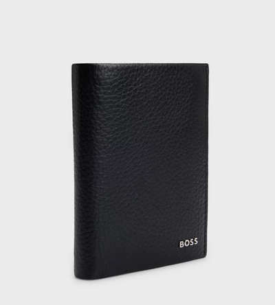 Grained-leather Wallet with Logo Lettering