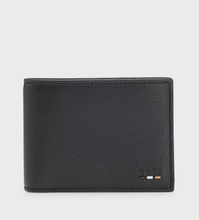 Grained Faux-leather Wallet with Logo and Signature Stripe