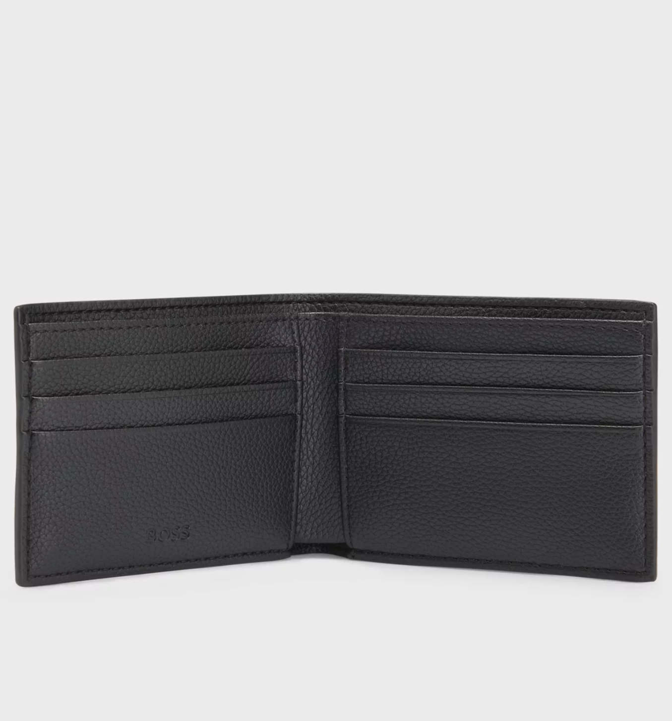 Grained Faux-leather Wallet with Logo and Signature Stripe