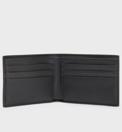 Grained Faux-leather Wallet with Logo and Signature Stripe