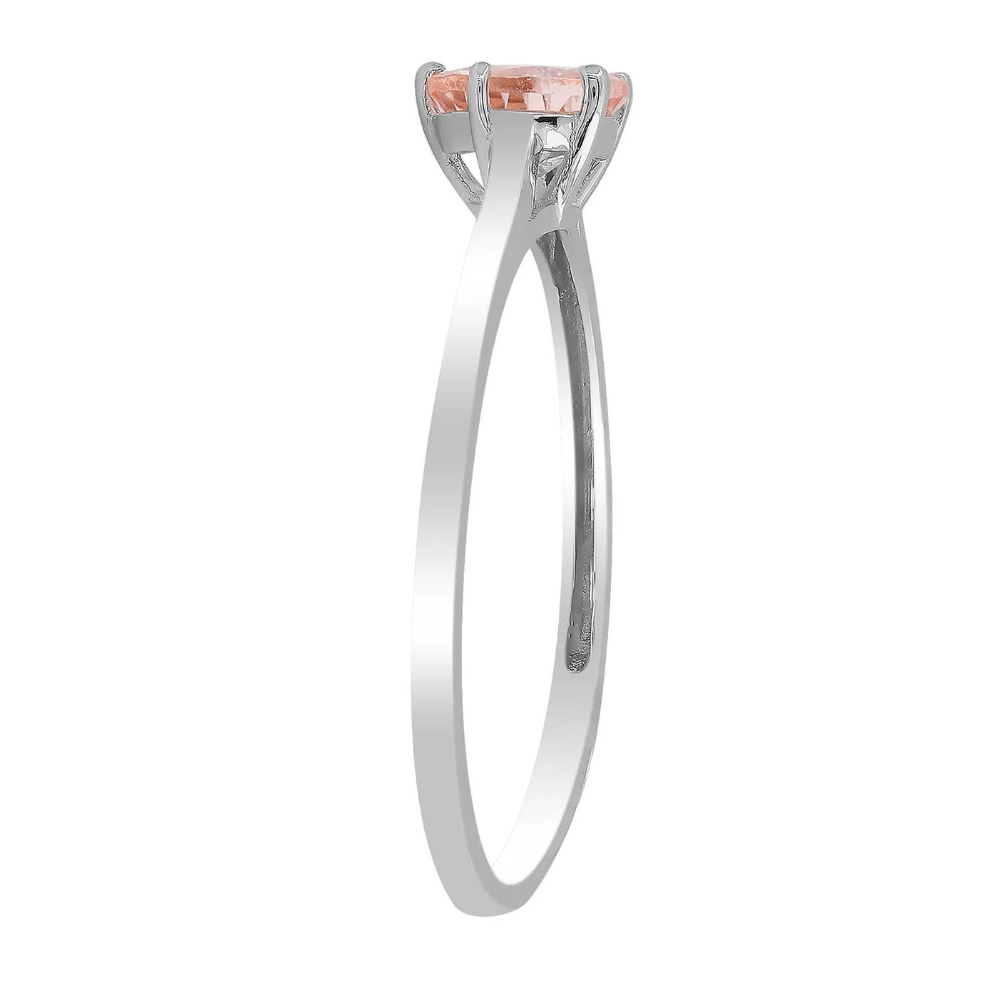 Side View of 9ct White Gold Morganite Ring – Alexander Jewellers
