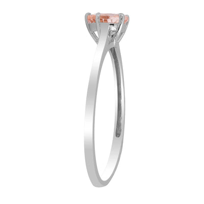 Side View of 9ct White Gold Morganite Ring – Alexander Jewellers