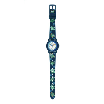 Silicone strap – navy blue monster kids watch