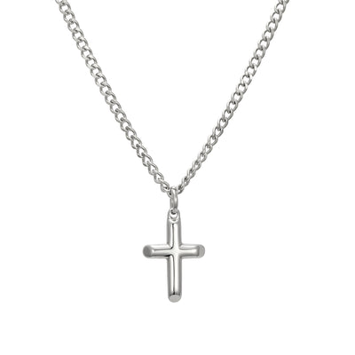 3D Latin Cross Cuban Link Necklace – Stainless Steel Chain (Gold, Silver, Black)