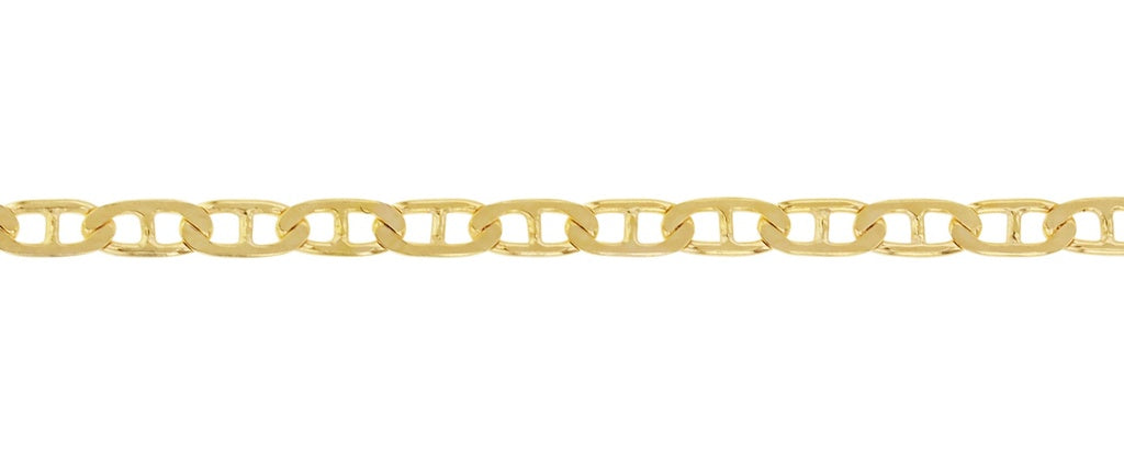 Solid Flat Anchor Chain 2.3mm in 9ct Yellow Gold – 50cm