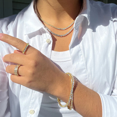 Tennis Necklace Small | Gold-Plated Sterling Silver | Alexander Jewellers