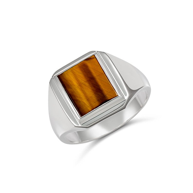 Rectangle Tigers Eye Ring