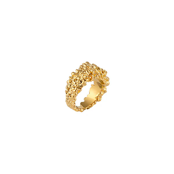 Cherry Ring – Textured 18ct Gold Plated Brass