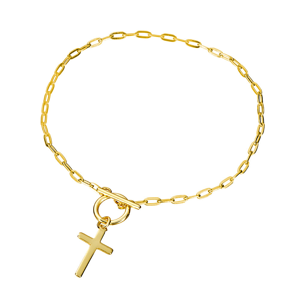 Fob Chain Bracelet with Cross