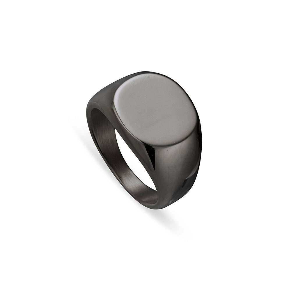 Stainless steel men’s black signet ring – Alexander Jewellers
