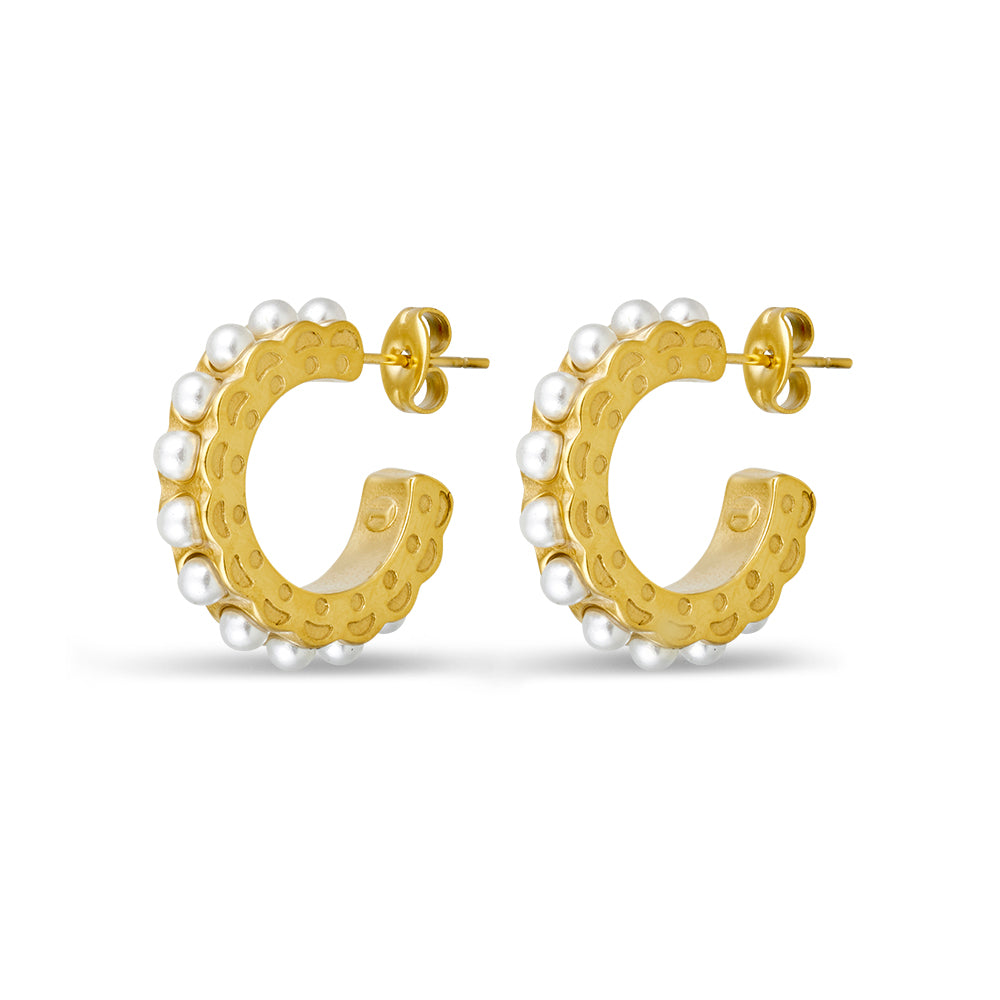 Pearl Hoop Earrings