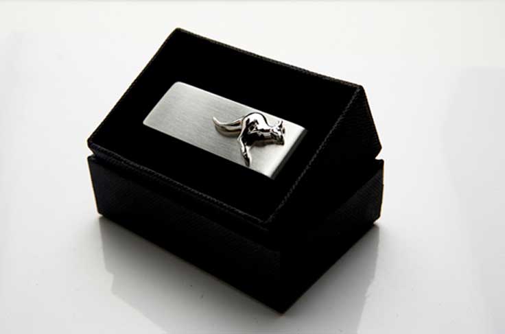 Brushed Stainless Steel & Kangaroo Money Clip
