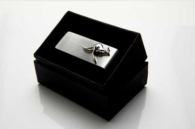 Brushed Stainless Steel & Kangaroo Money Clip