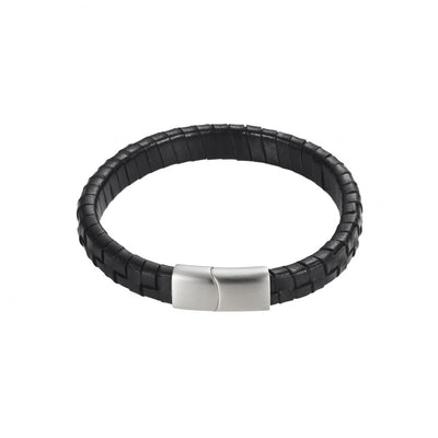 Savage - Navy & Stainless Steel Wire Leather Bracelet