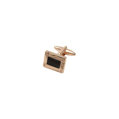 Rose Gold & Black Enamel Plated Cufflinks
