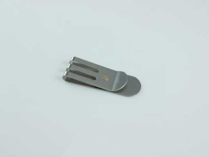 Polished Stainless Steel & Gold Screw Money Clip