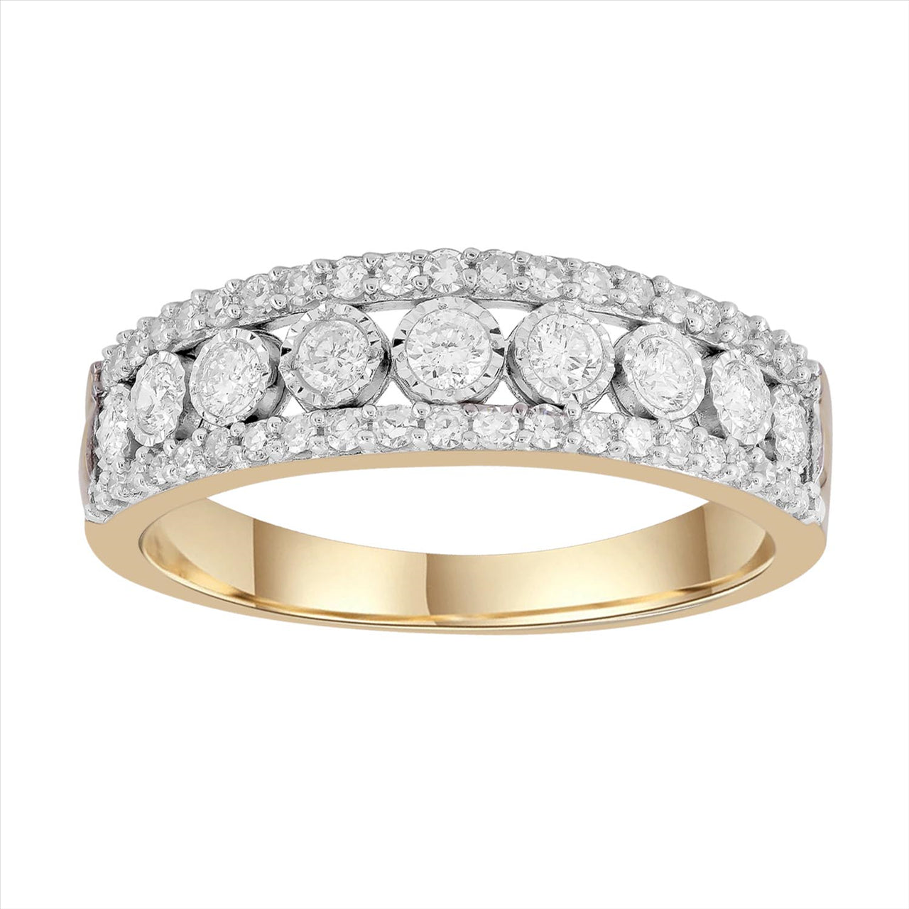 Ring with 0.50ct Diamonds in 9K Yellow Gold