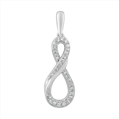 Pendant with 0.10ct Diamonds in 9K White Gold
