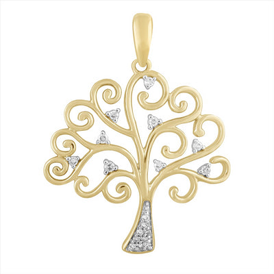 Pendant with 0.05ct Diamond in 9K Yellow Gold