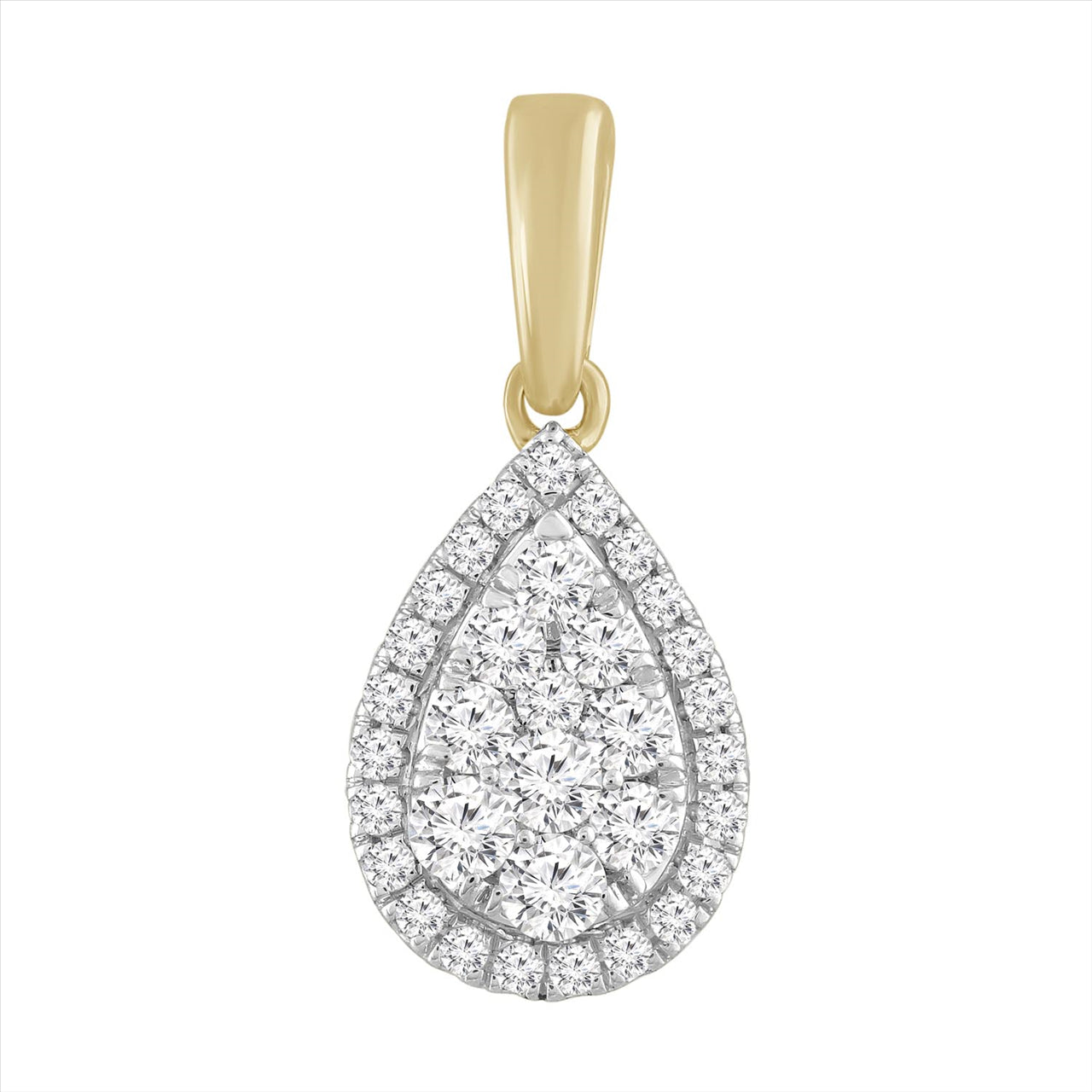 Pear Pendant with 0.25ct Diamond in 9K Yellow Gold