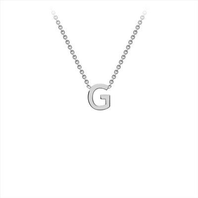 9K White Gold 'G' Initial Adjustable Letter Necklace 38/43cm