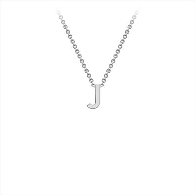 9K White Gold 'J' Initial Adjustable Letter Necklace 38/43cm