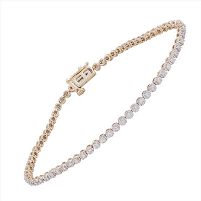 Bracelet with 1ct Diamonds in 9K Yellow Gold