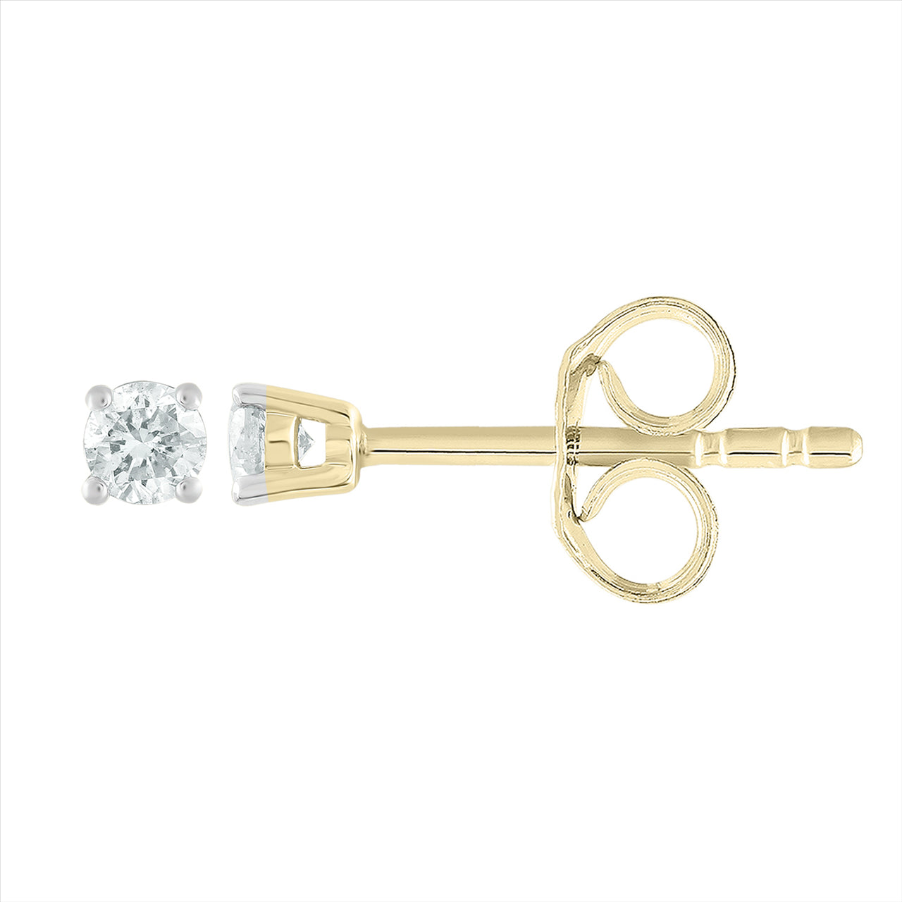Stud Earrings with 0.15ct Diamond in 9K Yellow Gold
