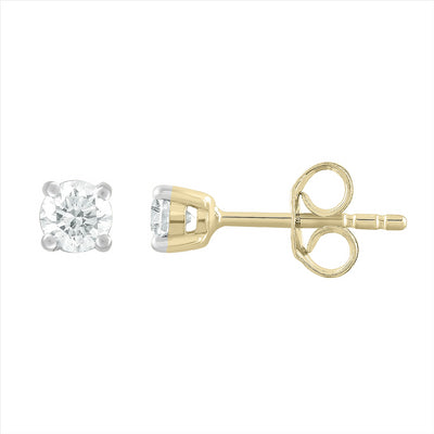 Stud Earrings with 0.30ct Diamond in 9K Yellow Gold