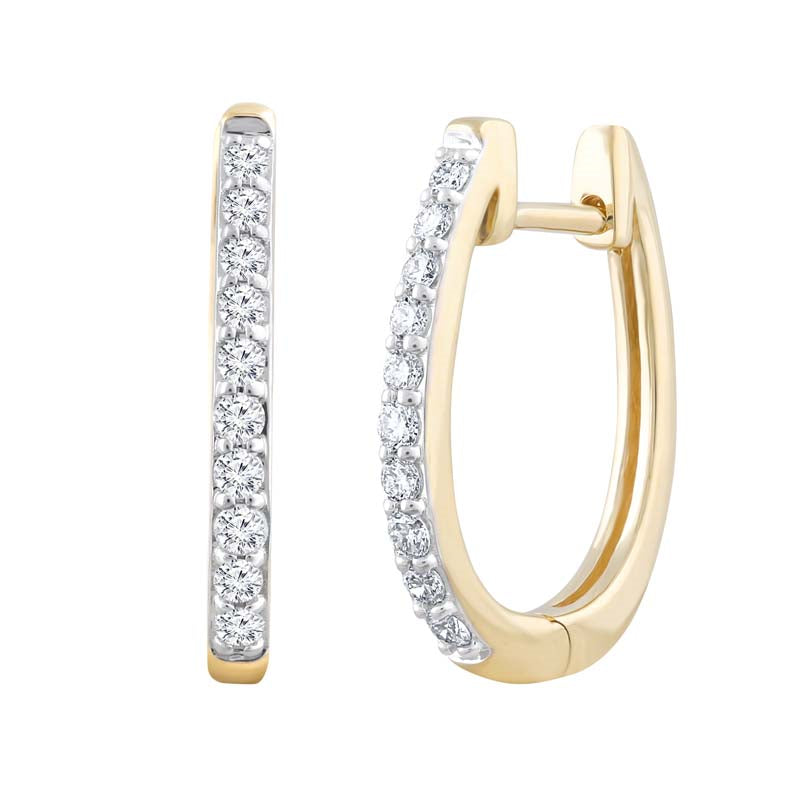 9k Gold Diamond Huggie Earrings