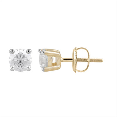 Stud Earrings with 0.50ct Diamond in 9K Yellow Gold 0.50ct