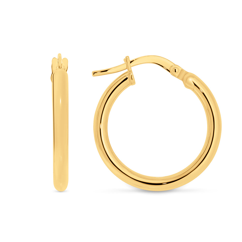 Earrings 9k Yellow Gold Silver Filled Small Hoops