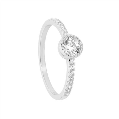 Sterling Silver CZ Solitaire 5mm