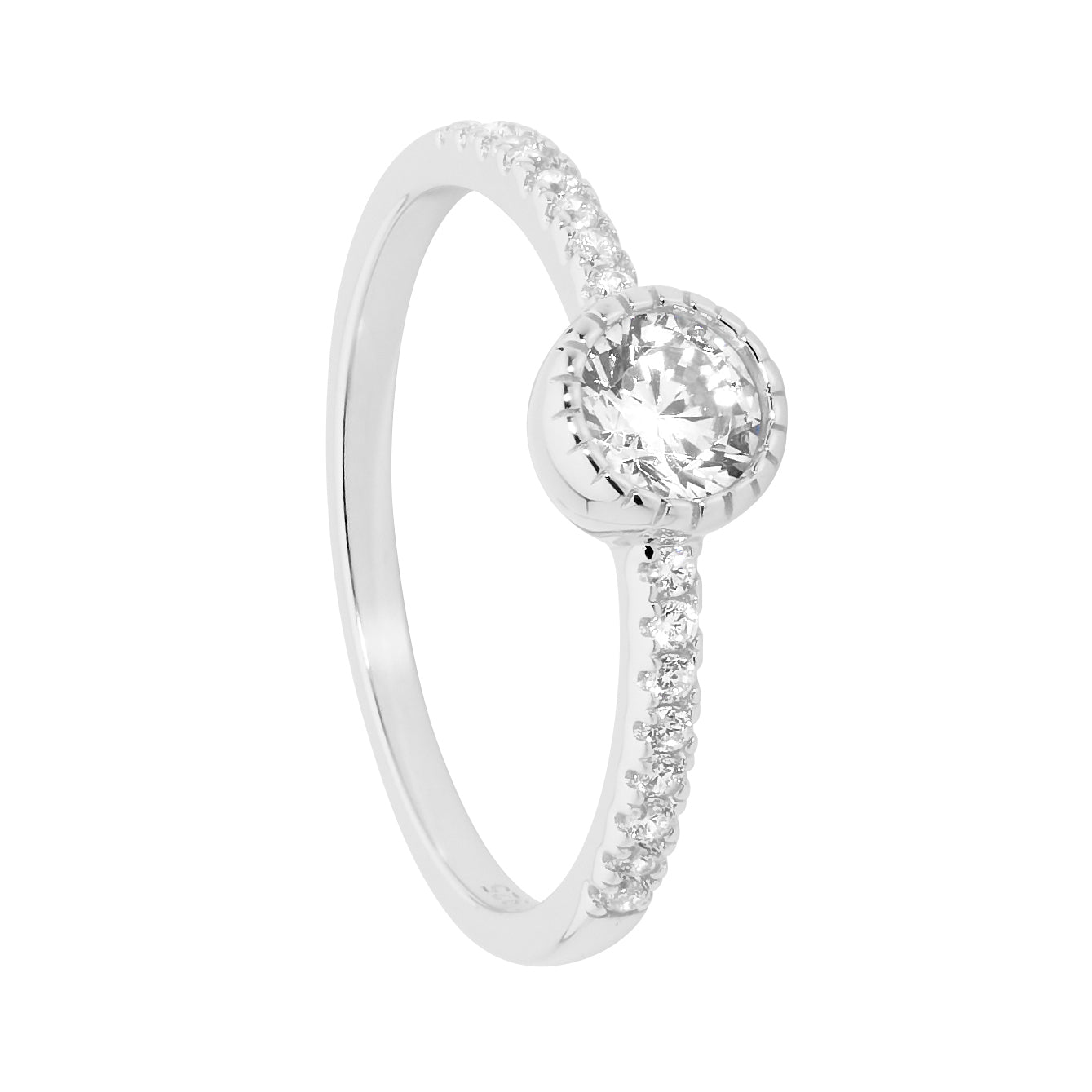 Sterling Silver CZ Solitaire 5mm