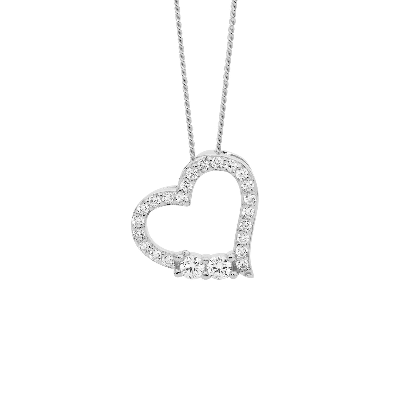 Sterling Silver open heart pendant