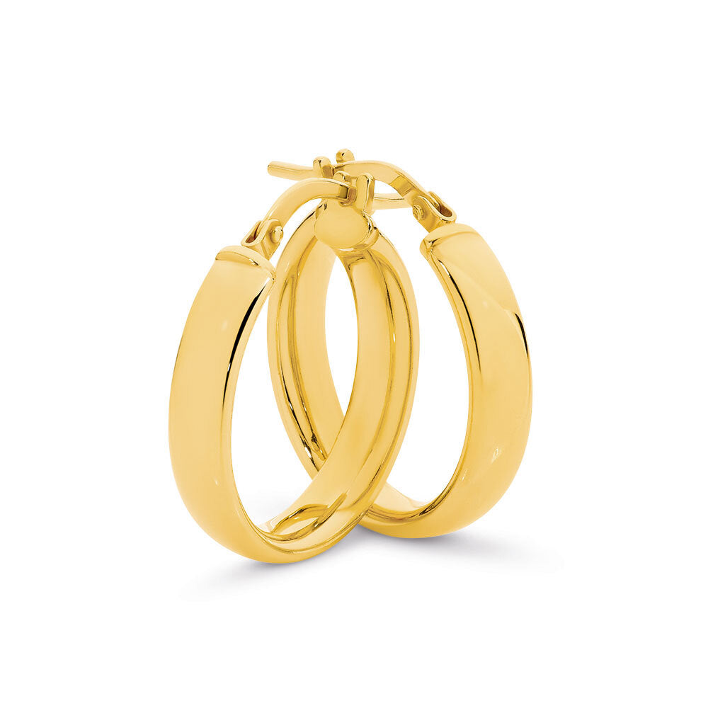 9k Yellow Gold and Silver Bonded Earrings