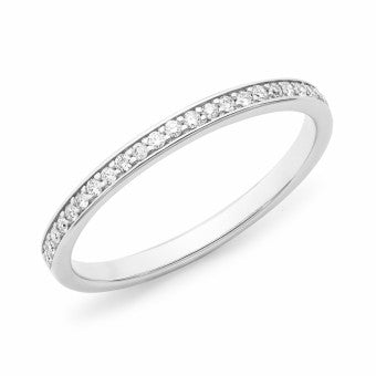 White Diamond WEDDING RING  in 9ct White Gold